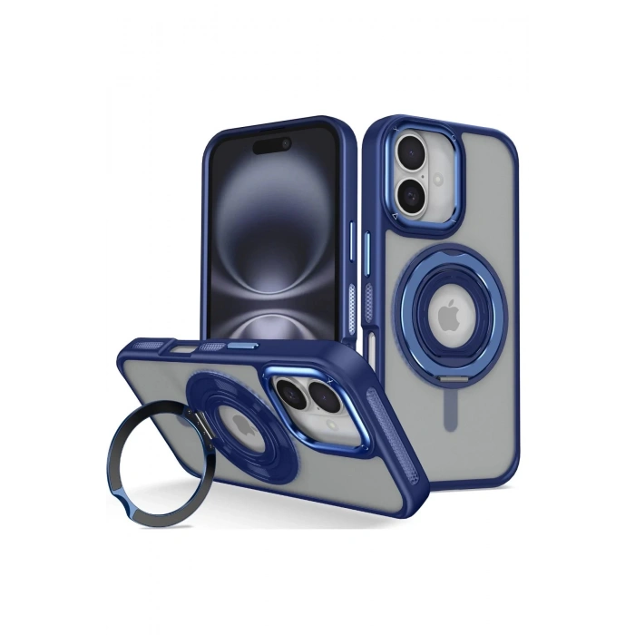 Joko iPhone 16 Banza Magsafe Standlı Kapak - Lacivert