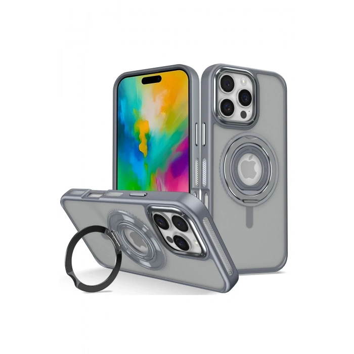 Joko iPhone 16 Pro Max Banza Magsafe Standlı Kapak - Titan Gri