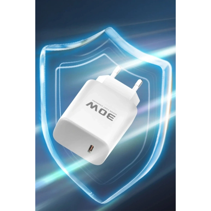 Joko JK89 30W Type-C Çıkışlı Ekstra DC66 1M Type-C to Lightning  Kablolu PD Şarj Cihazı - Beyaz