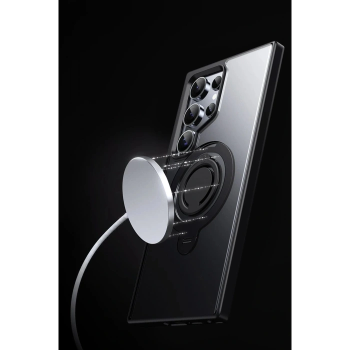 Joko Samsung Galaxy S23 Ultra Avatar 360 Dönen Magsafe Kapak - Siyah