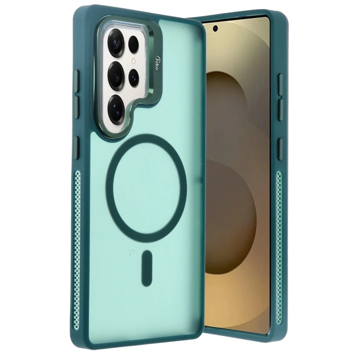 Joko Samsung Galaxy S25 Ultra Flet Lens Magsafe Kapak - Koyu Yeşil