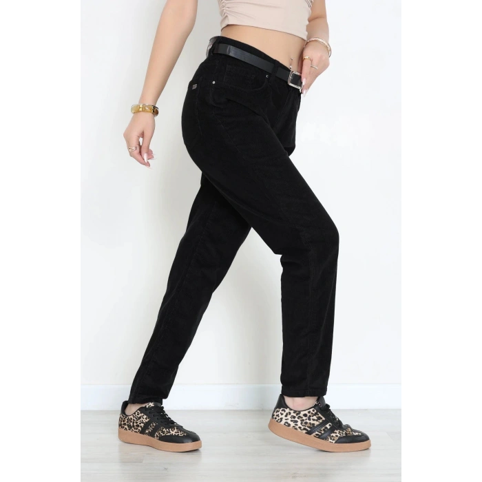 Kadife Conic Fit Pantolon Siyah - 2435766.1968.