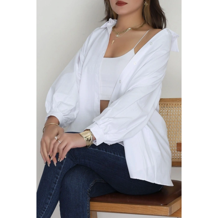 Kalp Detay Tunik Beyaz - 43562.1949.