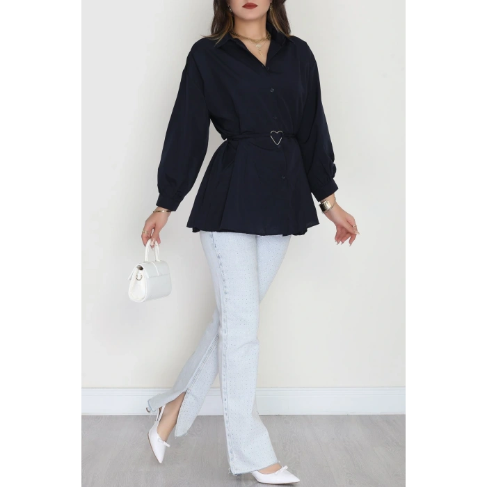 Kalp Detay Tunik Lacivert - 43562.1949.