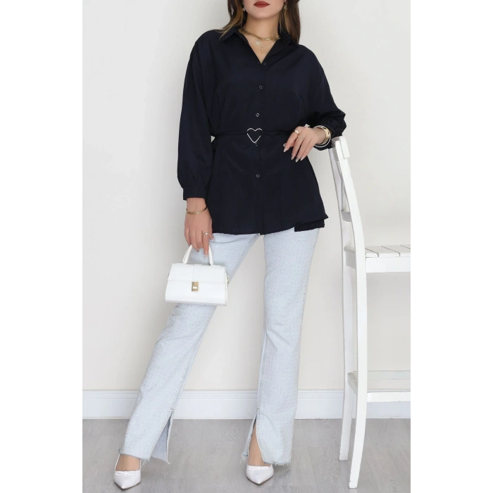 Kalp Detay Tunik Lacivert - 43562.1949.