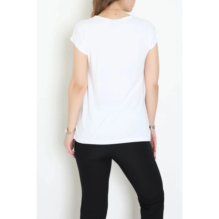 Kalp Detaylı Bluz Beyaz - 43998.599.