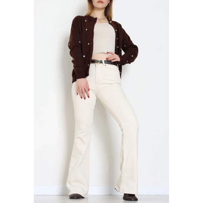 Kalp Detaylı Hırka Kahvelatte - 3219.1577.