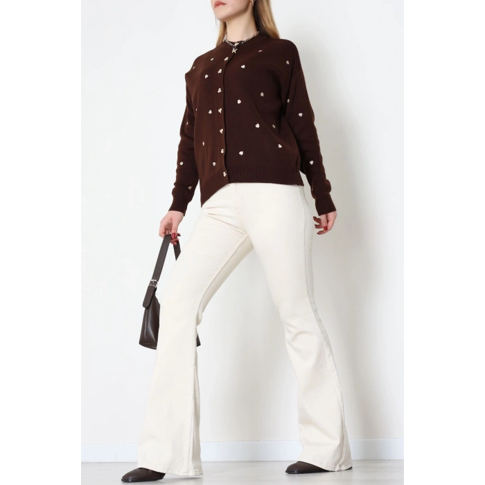 Kalp Detaylı Hırka Kahvelatte - 3219.1577.