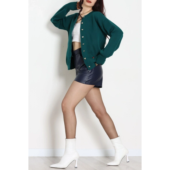 Kalp Düğmeli Hırka Nefti - 3256.1577.