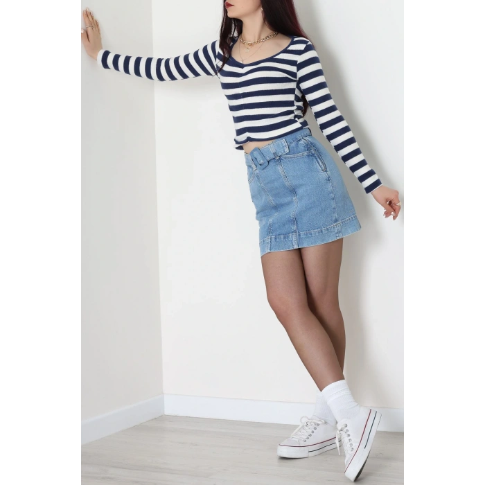 Kalp Yaka Büzgülü Kaşkorse Bluz Lacibeyaz - 51092.1567.