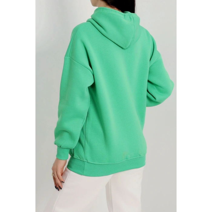 Kanguru Cepli Kapşonlu Sweat Açıkyeşil - 20960.1878.