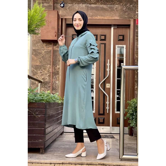 Kapişonlu Kap Çağla Yeşili