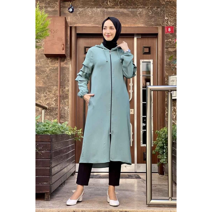 Kapişonlu Kap Çağla Yeşili