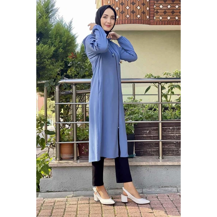 Kapişonlu Kap İndigo