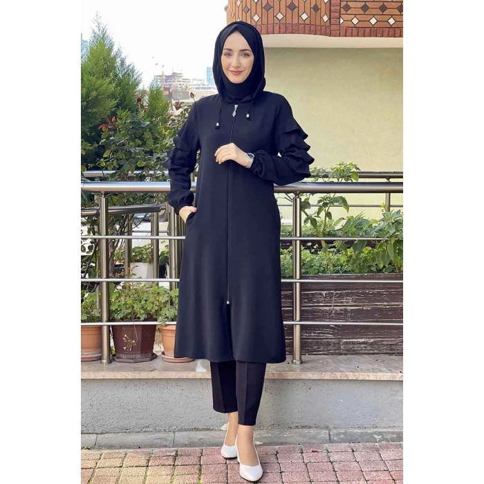 Kapişonlu Kap Siyah