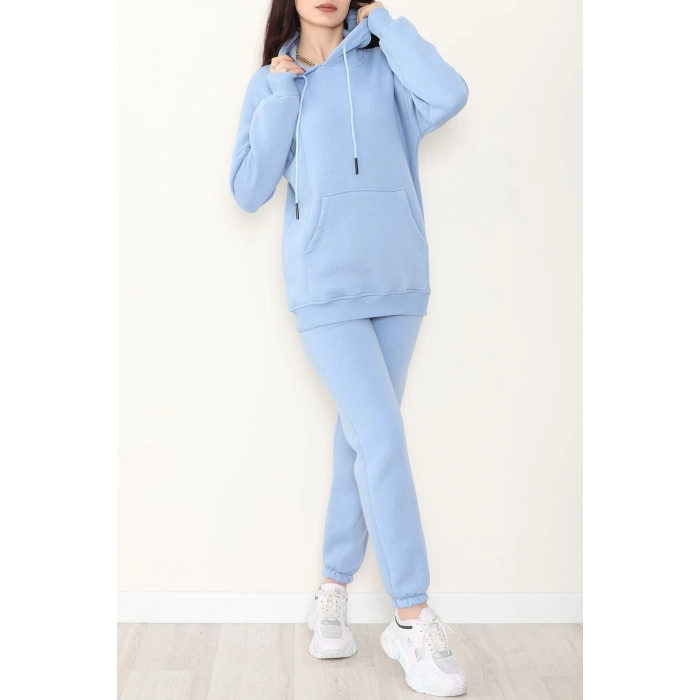 Kapşonlu 3 İplik Eşofman Takımı Bebemavi - 20965.1878.