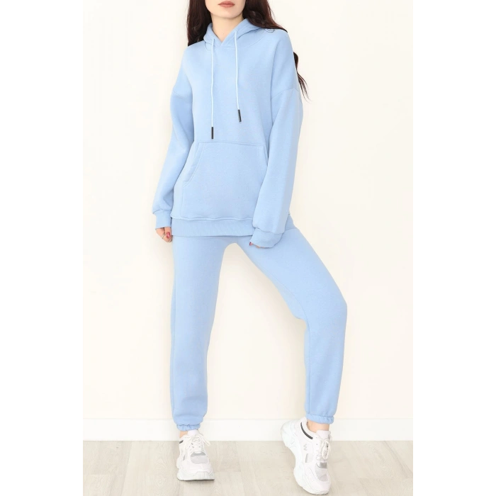 Kapşonlu 3 İplik Eşofman Takımı Bebemavi - 20965.1878.