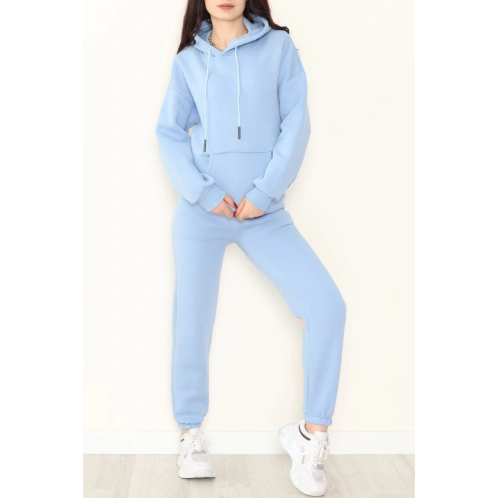 Kapşonlu 3 İplik Eşofman Takımı Bebemavi - 20965.1878.