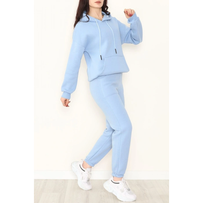 Kapşonlu 3 İplik Eşofman Takımı Bebemavi - 20965.1878.