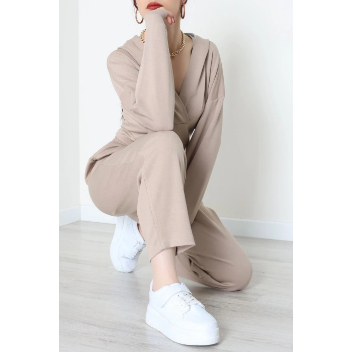 Kapşonlu İkili Modal Takım Vizon - 50916.1995.