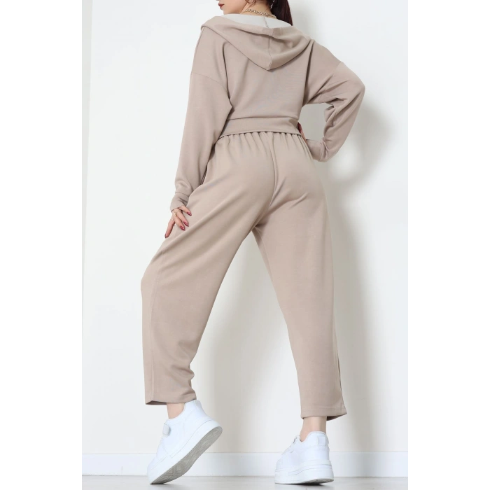 Kapşonlu İkili Modal Takım Vizon - 50916.1995.