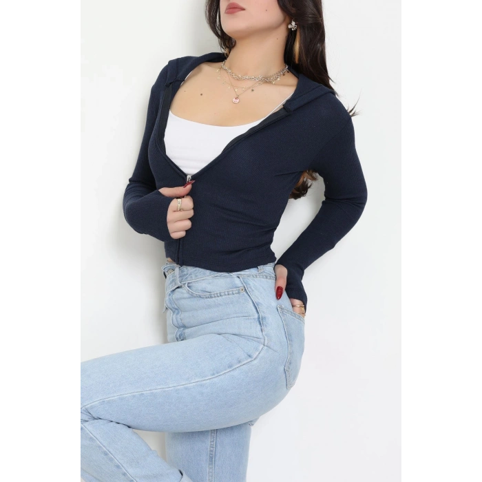 Kapşonlu Parmak Geçmeli Body Laci - 70769.1567.