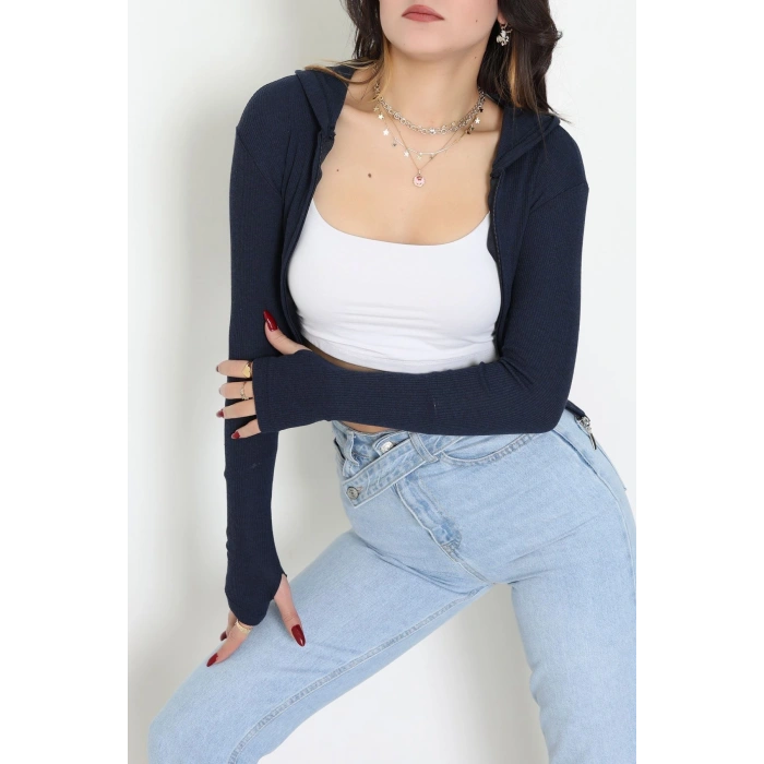 Kapşonlu Parmak Geçmeli Body Laci - 70769.1567.