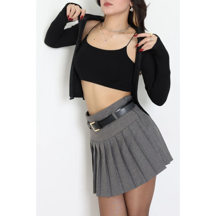 Kapşonlu Parmak Geçmeli Body Siyah - 70769.1567.