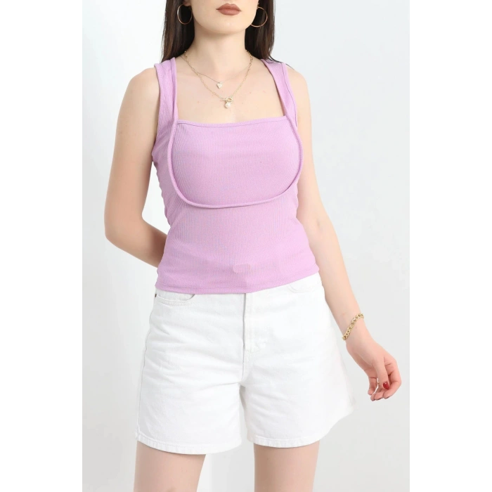 Kare Yaka Fitilli Atlet Lila - 3946.1595.