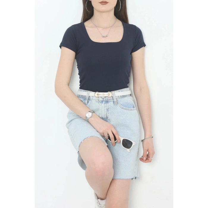 Kare Yaka Penye Tişört Laci - 21804.200.