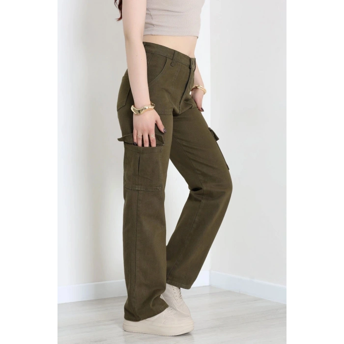 Kargo Cep Palazzo Kot Pantolon Haki - 410344.2141.