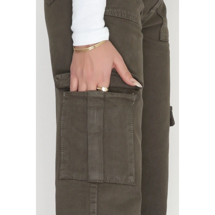 Kargo Cep Palazzo Kot Pantolon Haki - 42681.1836.