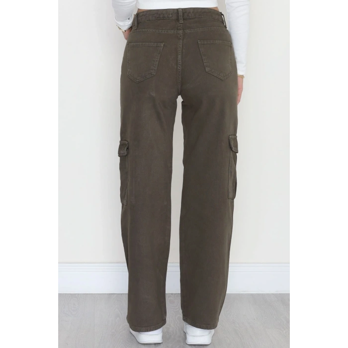 Kargo Cep Palazzo Kot Pantolon Haki - 42681.1836.