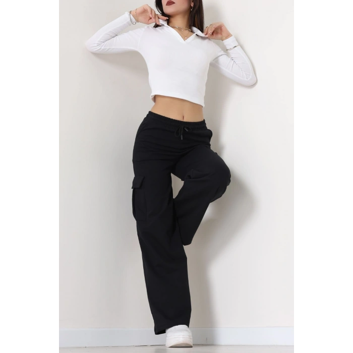 Kargo Cepli Eşofman Altı Siyah - 52131.1857.