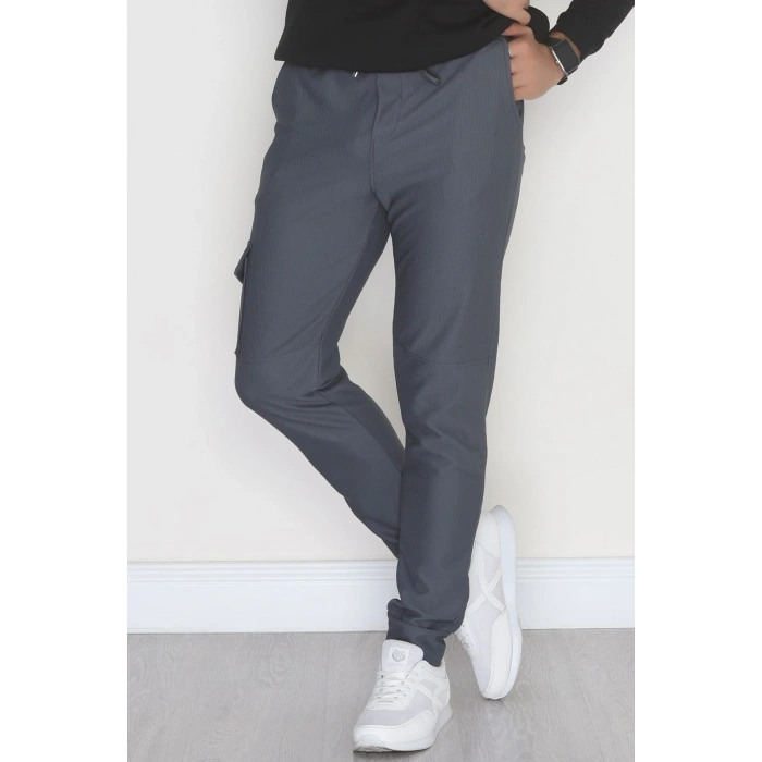 Kargo Cepli Ottoman Kumaş Erkek Eşofman Altı Antrasit - 42653.1937.