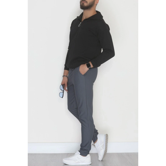 Kargo Cepli Ottoman Kumaş Erkek Eşofman Altı Antrasit - 42653.1937.