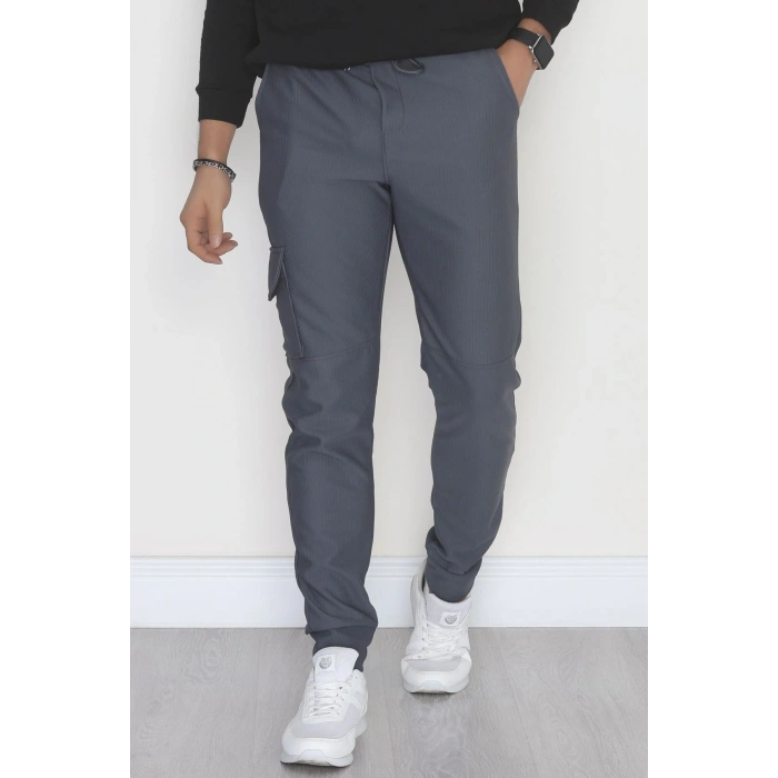 Kargo Cepli Ottoman Kumaş Erkek Eşofman Altı Antrasit - 42653.1937.