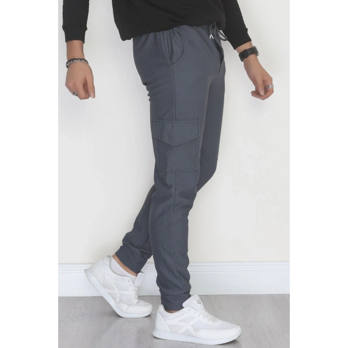 Kargo Cepli Ottoman Kumaş Erkek Eşofman Altı Antrasit - 42653.1937.