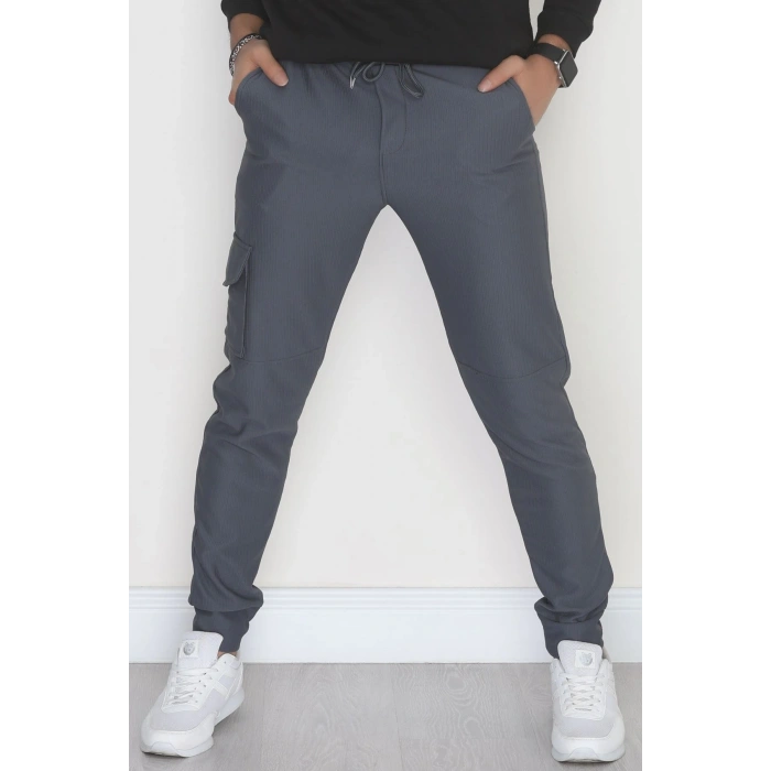 Kargo Cepli Ottoman Kumaş Erkek Eşofman Altı Antrasit - 42653.1937.