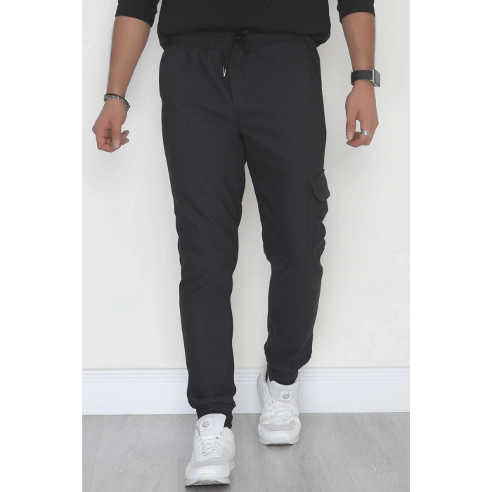 Kargo Cepli Ottoman Kumaş Erkek Eşofman Altı Antrasit - 42654.1937.