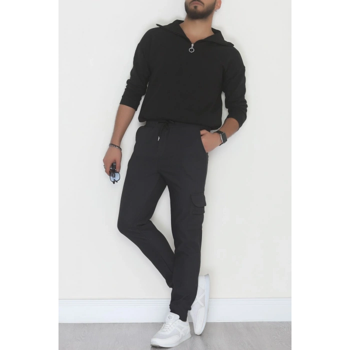 Kargo Cepli Ottoman Kumaş Erkek Eşofman Altı Antrasit - 42654.1937.