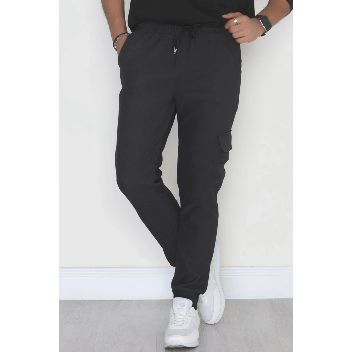 Kargo Cepli Ottoman Kumaş Erkek Eşofman Altı Antrasit - 42654.1937.