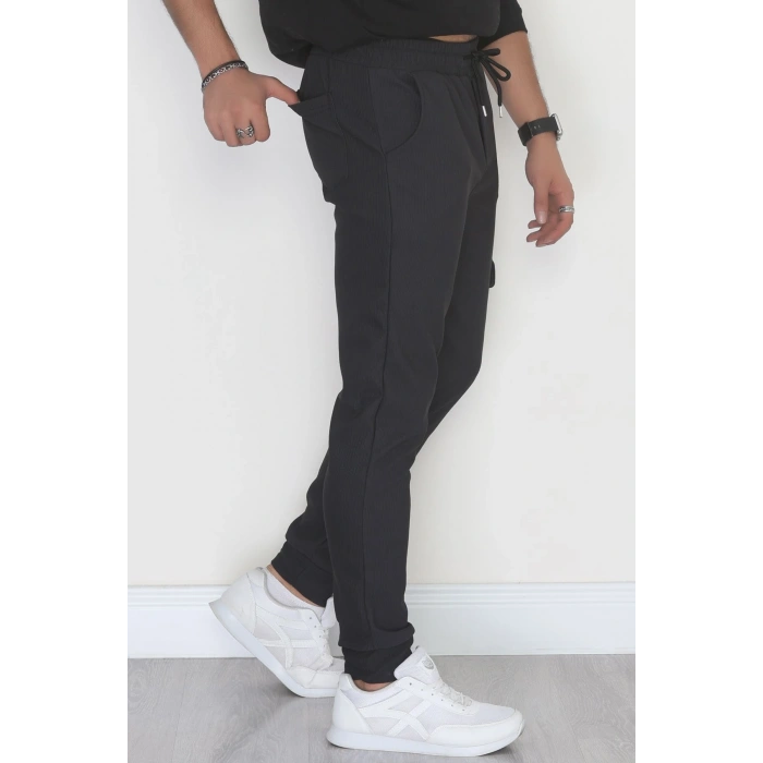 Kargo Cepli Ottoman Kumaş Erkek Eşofman Altı Antrasit - 42654.1937.