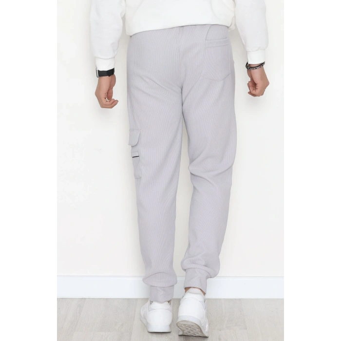 Kargo Cepli Ottoman Kumaş Erkek Eşofman Altı Gri - 42654.1937.