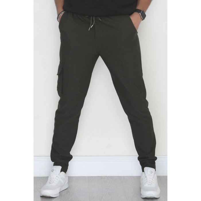 Kargo Cepli Ottoman Kumaş Erkek Eşofman Altı Haki - 42653.1937.