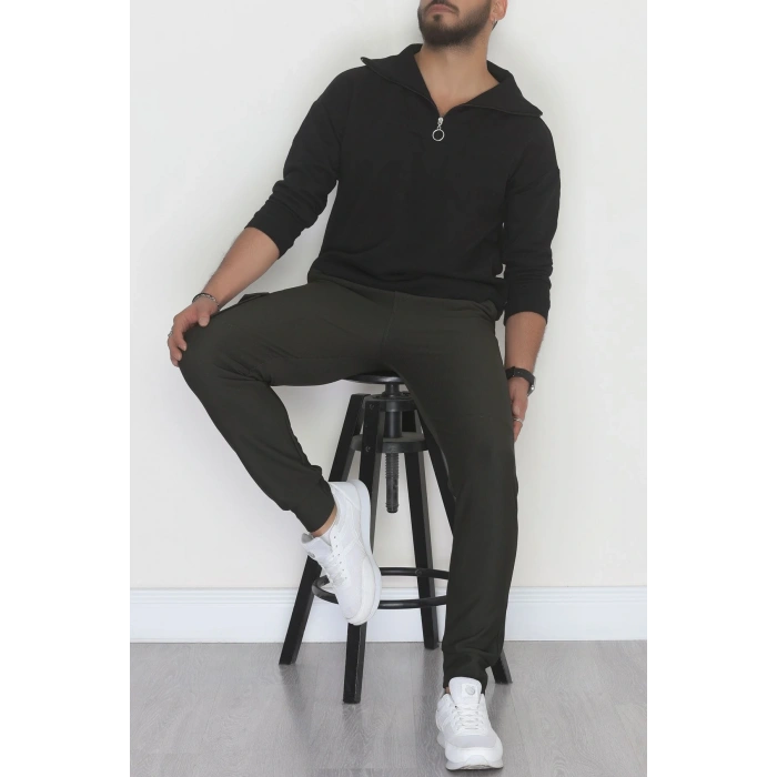 Kargo Cepli Ottoman Kumaş Erkek Eşofman Altı Haki - 42653.1937.