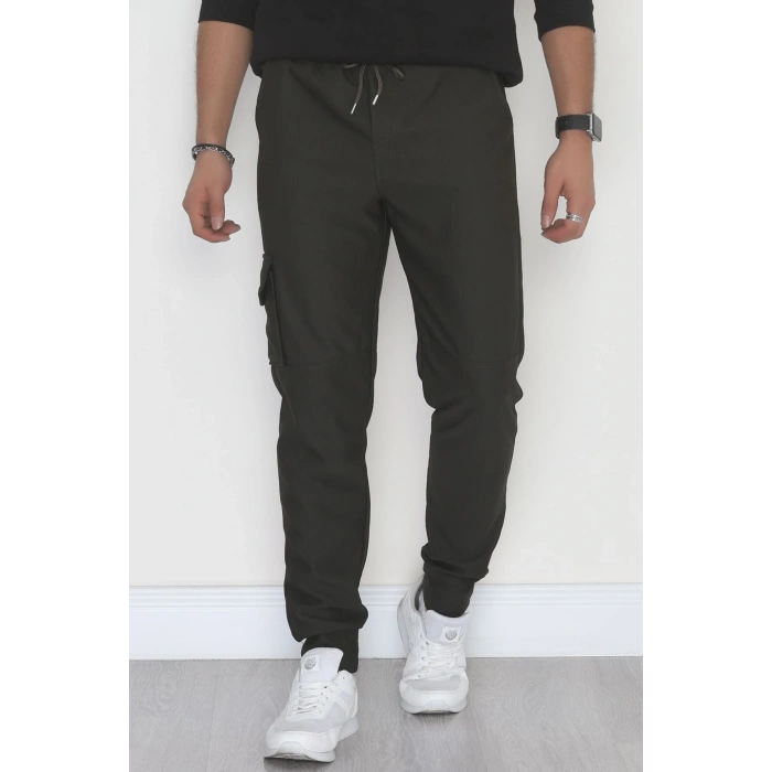 Kargo Cepli Ottoman Kumaş Erkek Eşofman Altı Haki - 42653.1937.