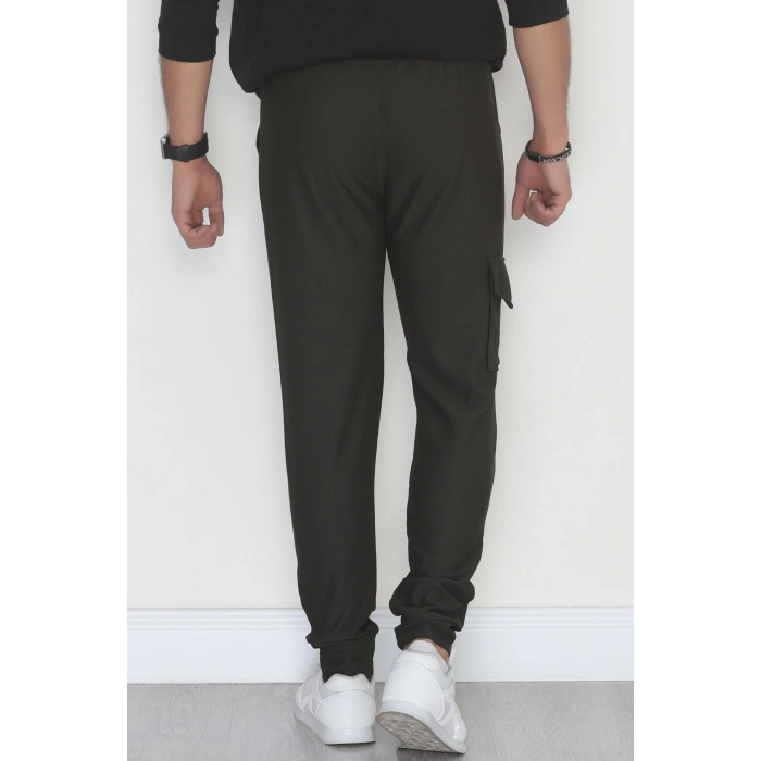 Kargo Cepli Ottoman Kumaş Erkek Eşofman Altı Haki - 42653.1937.