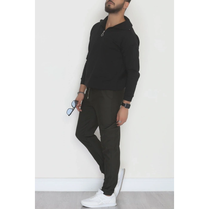 Kargo Cepli Ottoman Kumaş Erkek Eşofman Altı Haki - 42654.1937.