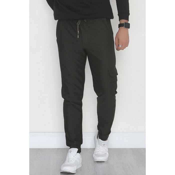 Kargo Cepli Ottoman Kumaş Erkek Eşofman Altı Haki - 42654.1937.